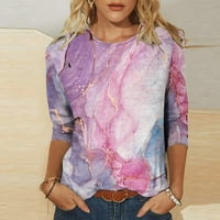 Zunfeo ljetne bluze za žene labavo Fit Crewneck rukav jesen na vrhu Ležerne u trendovskom grafičkom t majice - sivi XL