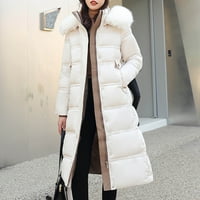 Babsbule zimske jakne za žene klirens ženske patentne zatvarače sa kapuljačom čvrste srednje i dugoročne labave duge rukave topla bluza kaputi