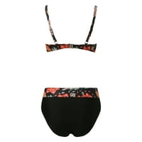 Ženski Bikini Cvjetni Print Retro Bikiniji Sklekovi Bikini Set Dva Kupaća Kostima Na Plaži Kupaći Kostimi Plus Veličina Ženski Kupaći Kostimi