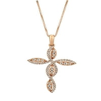 Diamond Cross ogrlice CT TW okrugli rez 10k ružičasto zlato
