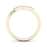 1 20ct TDW Diamond 10k žuti zlatni dvostruki srčani prsten