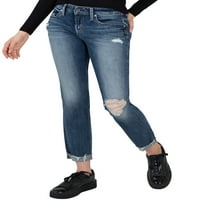 Silver Jeans Co. Ženske farmerke za tanke noge srednjeg rasta, veličine struka 24-34