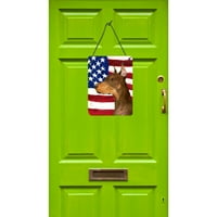 Carolines Treasures SS4224DS USA američka zastava sa doberman zidnim otiscima ili vratima vrata, 12x16,