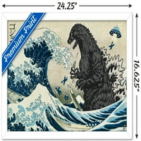 Godzilla - Veliki valni zidni poster, 14.725 22.375 Uramljeno